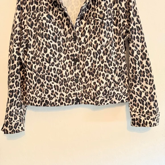 Vince Camuto Women's Black/Cream Leopard Print Jacket Size XL - Picture 3 of 6